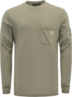 BOCOMAL FR Shirts Crewneck 7oz Midweight Flame Resistant Clothing NFPA2112 CAT2 Men's Fire Retardant Work Shirt