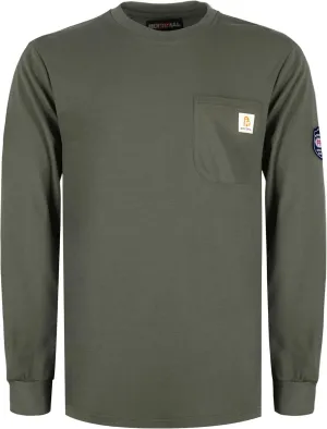 BOCOMAL FR Shirts Crewneck 7oz Midweight Flame Resistant Clothing NFPA2112 CAT2 Men's Fire Retardant Work Shirt