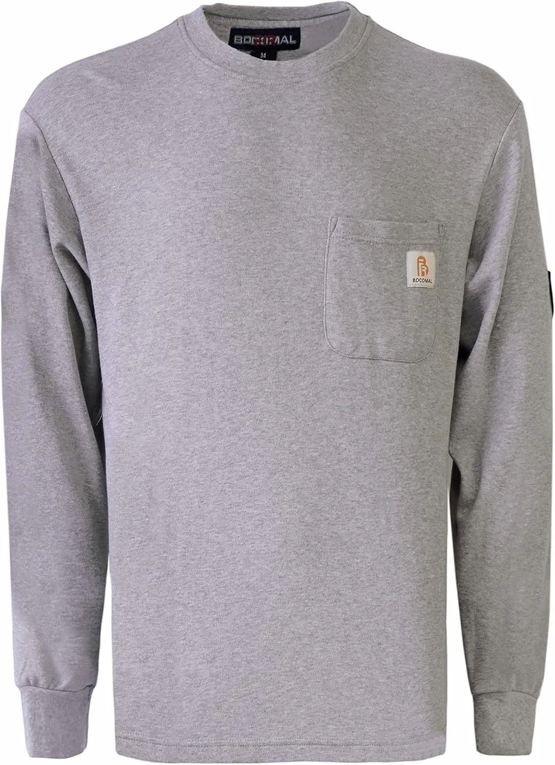 BOCOMAL FR Shirts Crewneck 7oz Midweight Flame Resistant Clothing NFPA2112 CAT2 Men's Fire Retardant Work Shirt