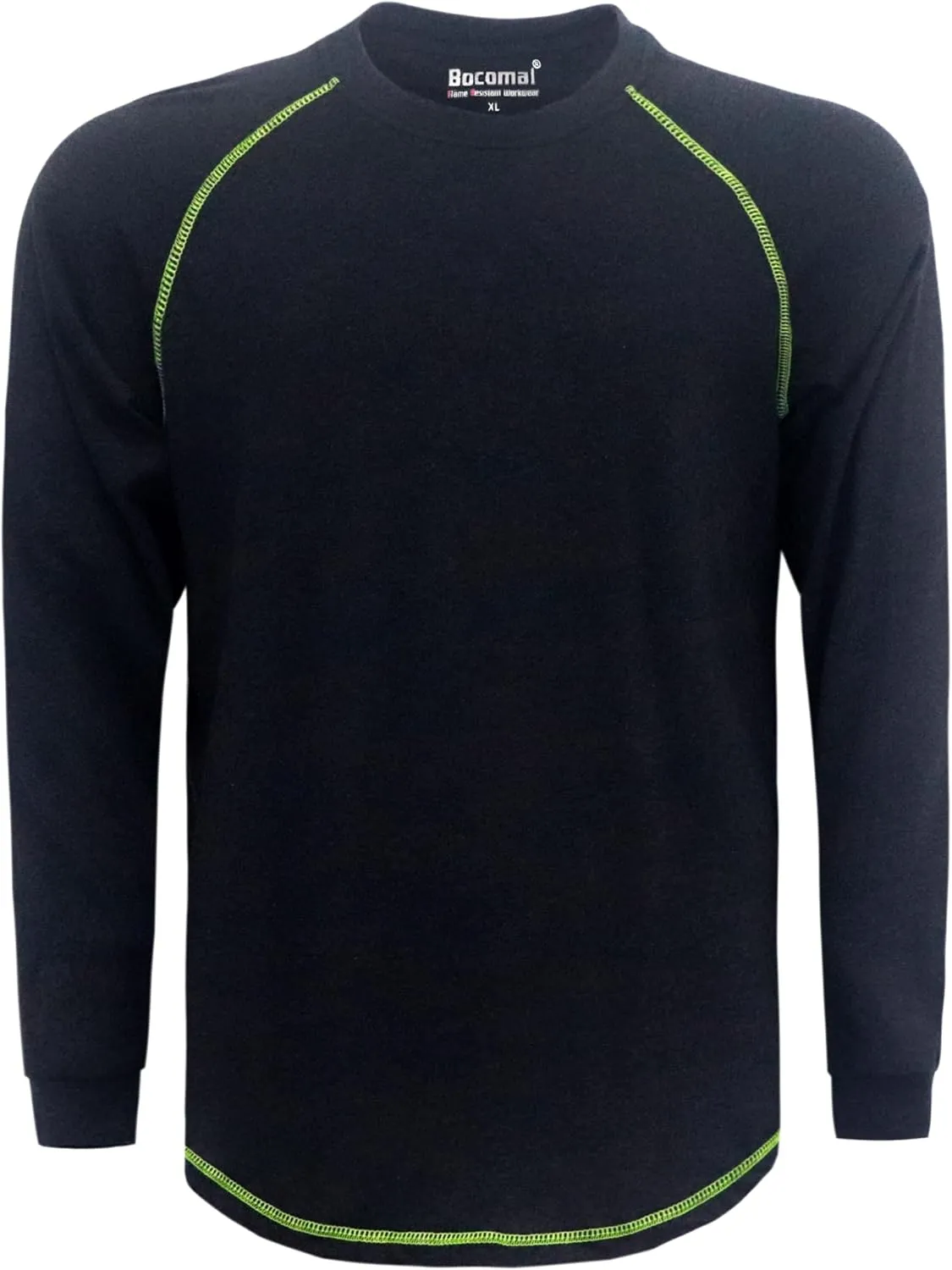 BOCOMAL FR Shirts for Summer 4oz EX Light Weight Flame Resistant Base Layer CAT1 Fire Retardant Crew Shirt