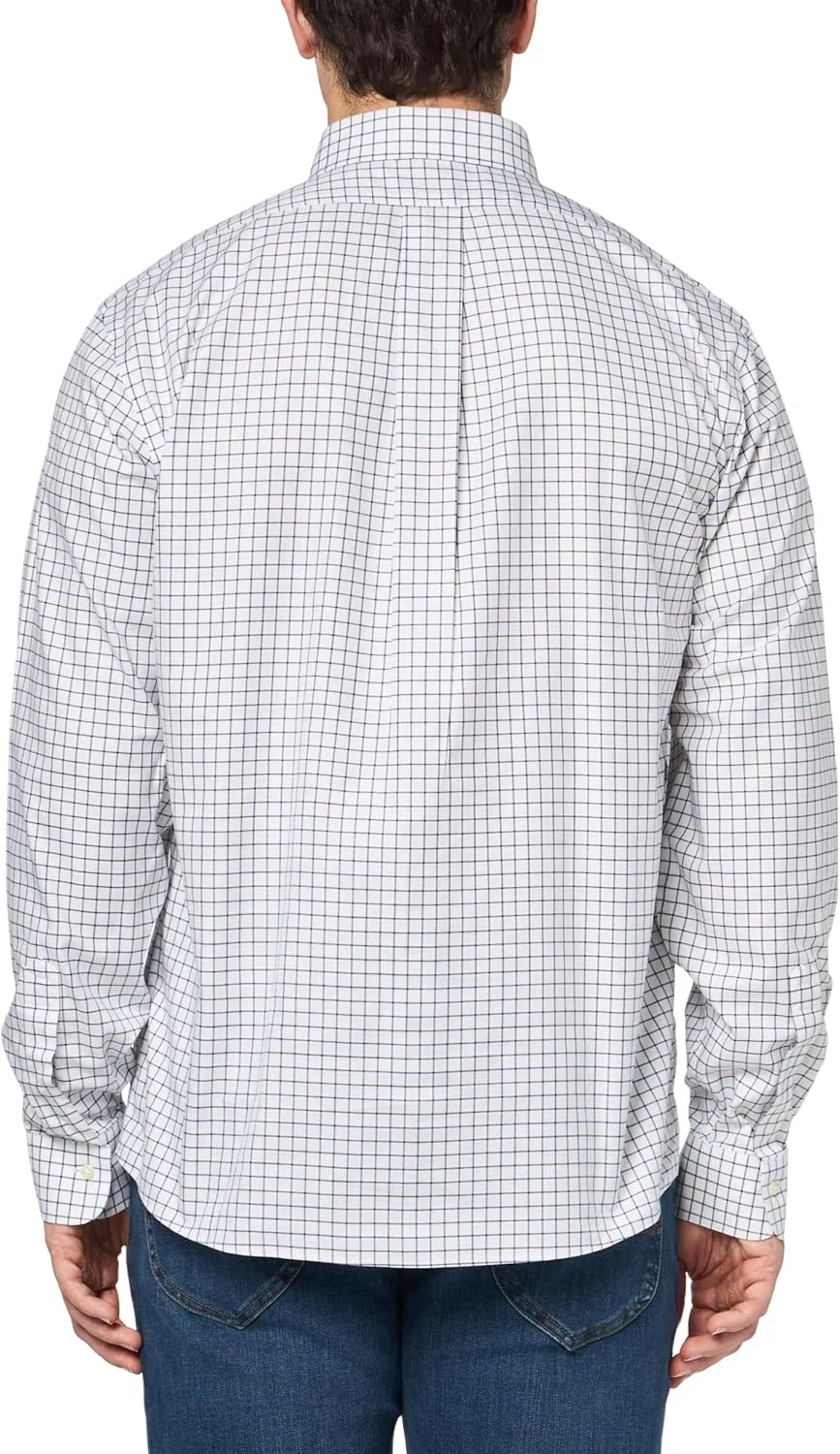 Brooks Brothers Men's Stretch Supima Cotton Non-Iron Herringbone English Collar Long Sleeve Dress Shirt