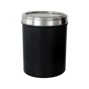 Buckingham Airtight Storage Jar for Coffee, Tea, and Pantry Organization – Durable and Portable Kitchen Canisters Stainless Steel Acrylic Black 10 x 14