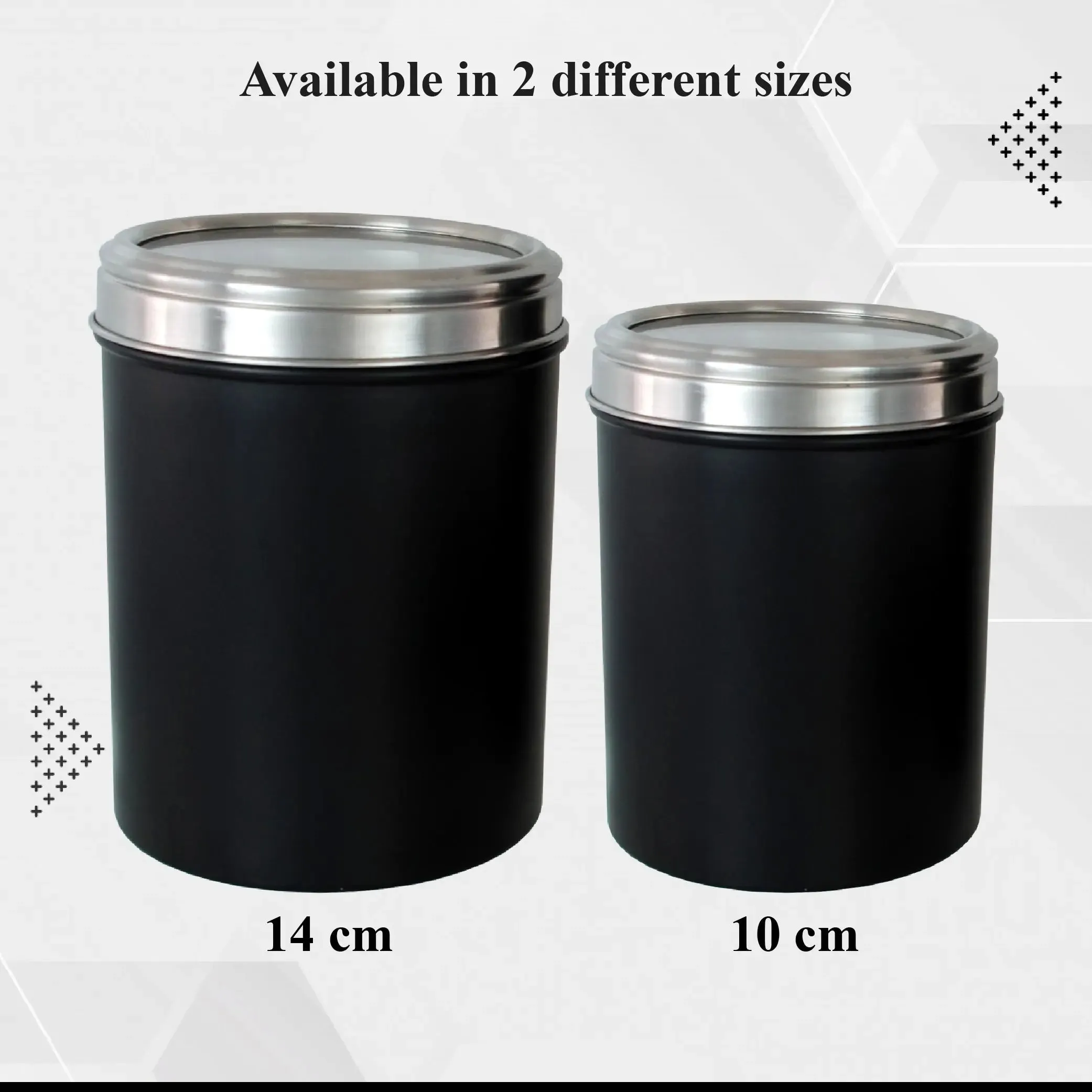 Buckingham Airtight Storage Jar for Coffee, Tea, and Pantry Organization – Durable and Portable Kitchen Canisters Stainless Steel Acrylic Black 10 x 14