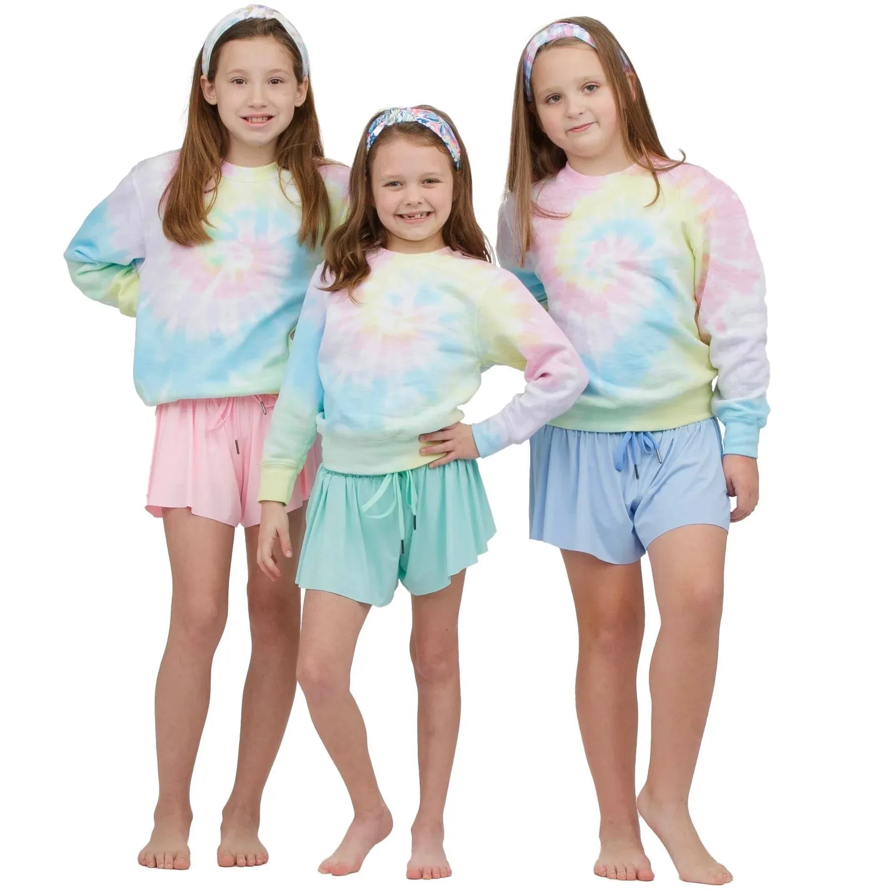 Butterfly Flowy Shorts - Light Blue