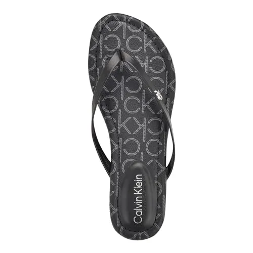 Calvin Klein Women's Cruzy Flip Flop, Dark Brown 200, 10