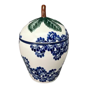 Canister, Strawberry, 8" in "Blue Floral Vines" by Zaklady | Y1873-D1210A