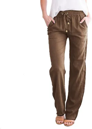 Cargo Pants for Women Winter Fleece Work Palazzo with Pockets Wide Leg High Waisted