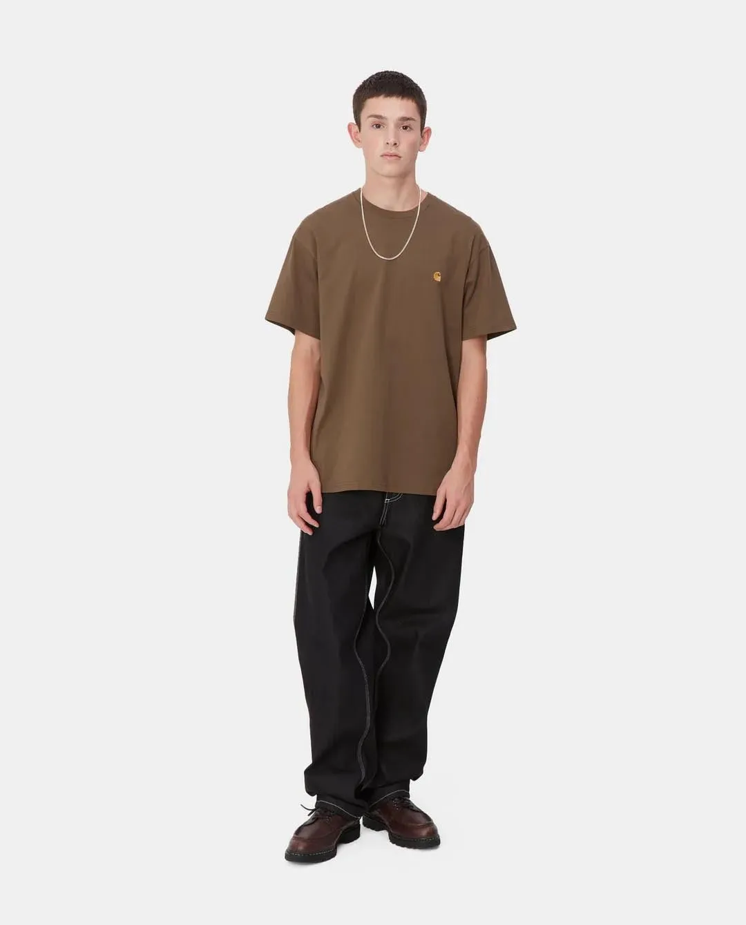 Carhartt WIP - Chase T-Shirt - Chocolate/Gold