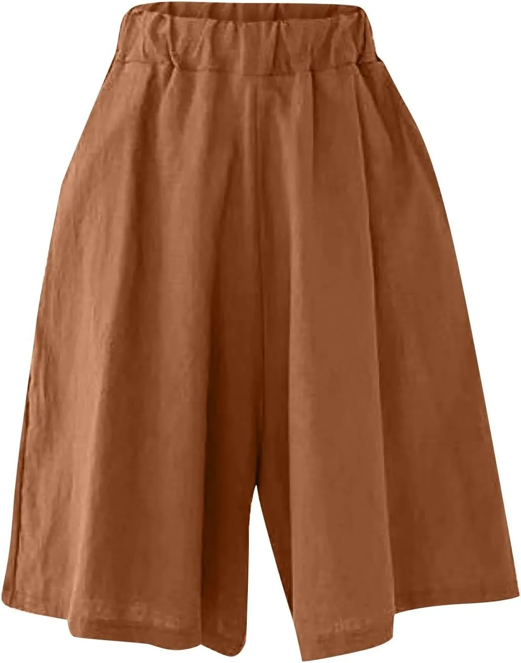 Casual Shorts for Women Dressy Drawstring High Waist Wide Leg 2025 Summer Beach Ruffle Solid Color Outfits with 2 Pockets