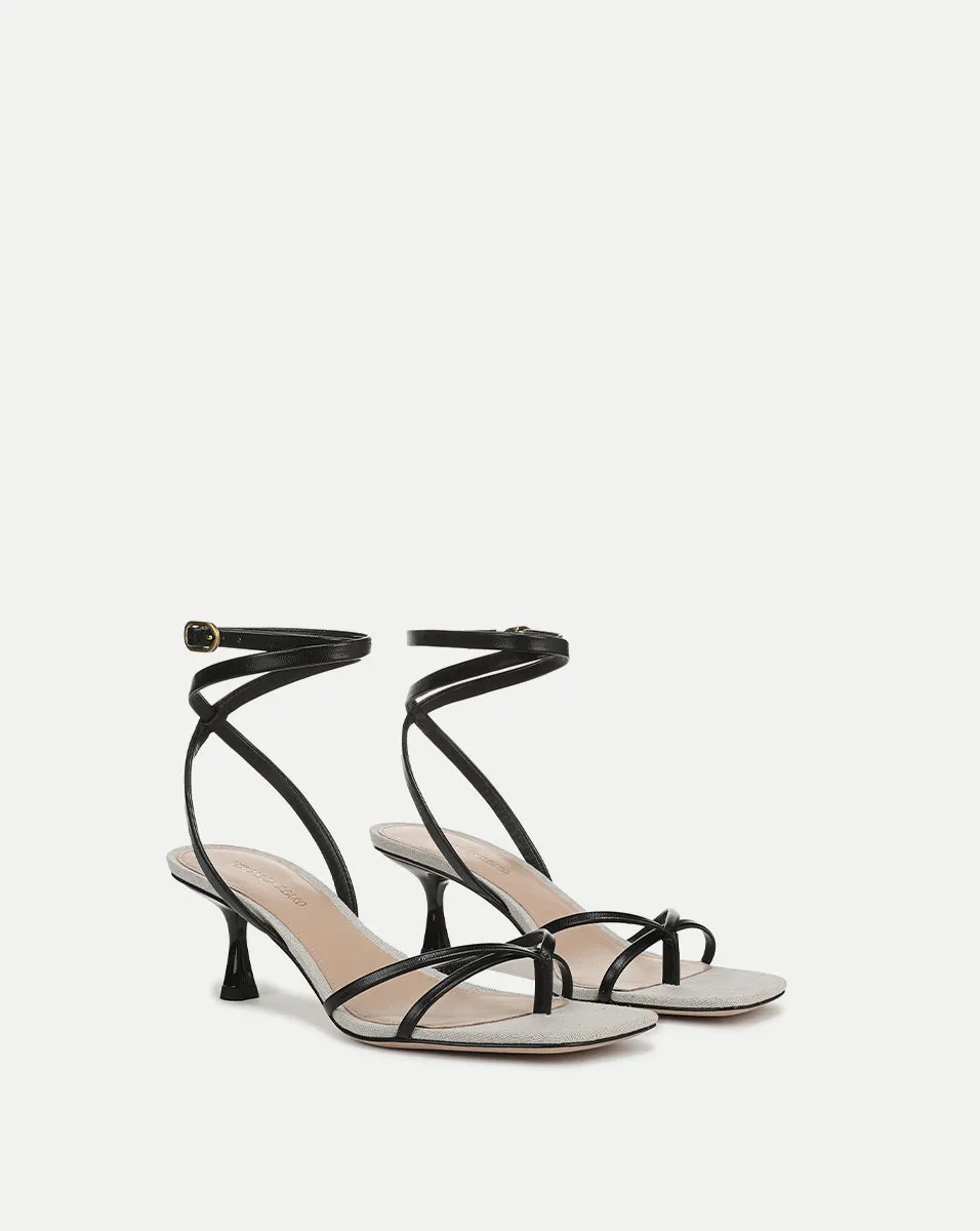 Caterina Leather Ankle-Wrap Sandal