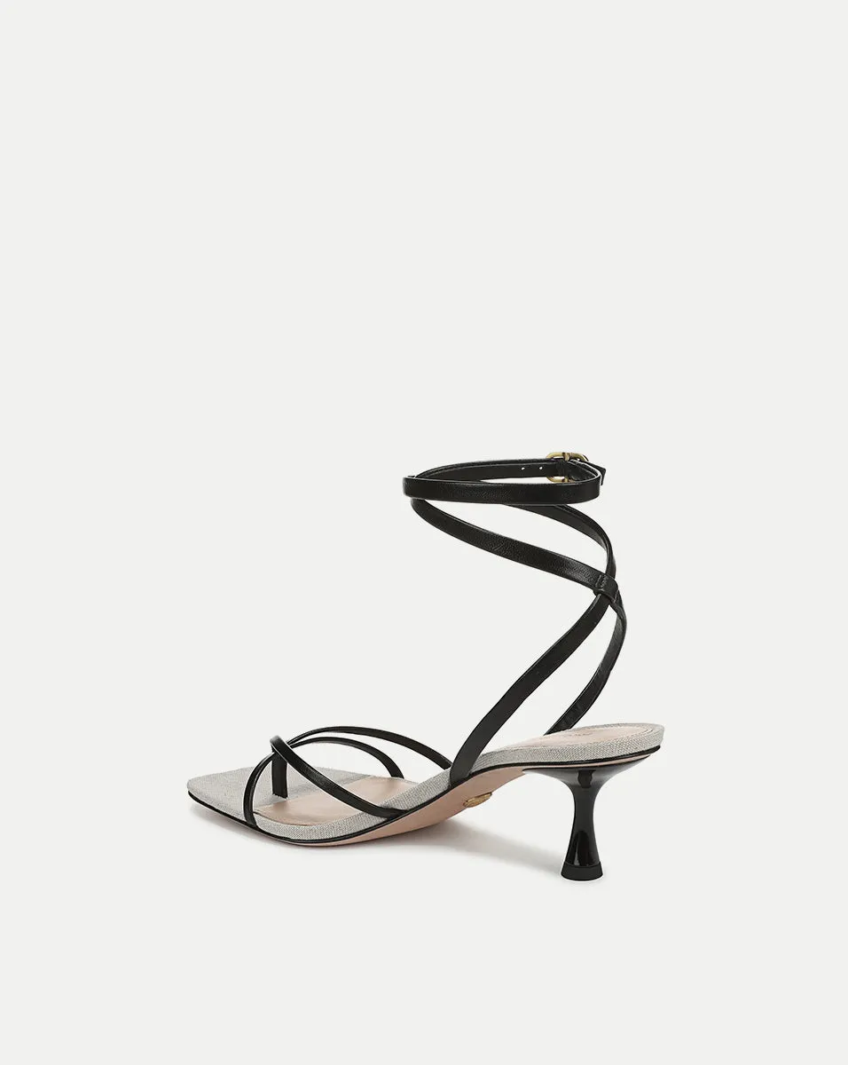 Caterina Leather Ankle-Wrap Sandal