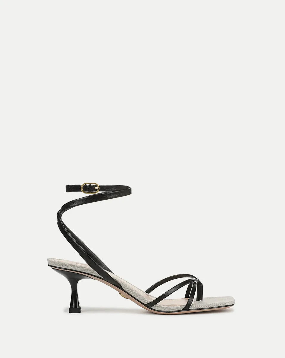 Caterina Leather Ankle-Wrap Sandal