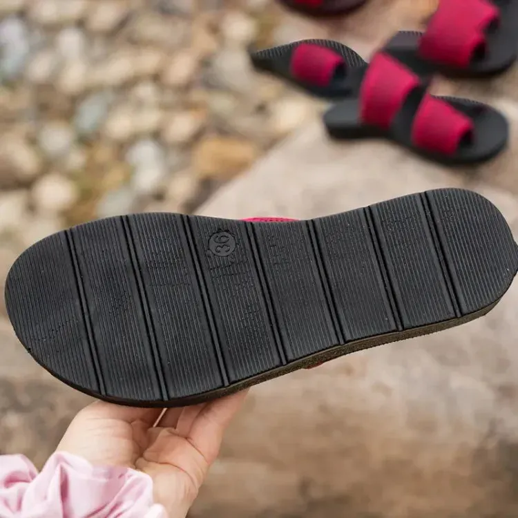Celia - Perforated mesh slide sandals