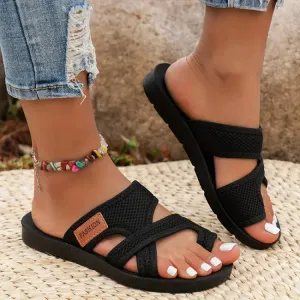 Celia - Perforated mesh slide sandals