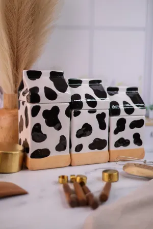 Ceramic Cow Canisters (Set Of Three)