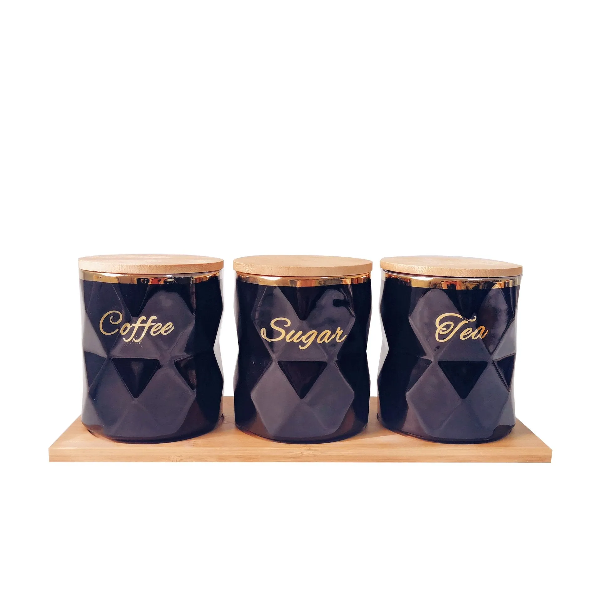 Ceramic Tea Coffee And Sugar Canisters Sets