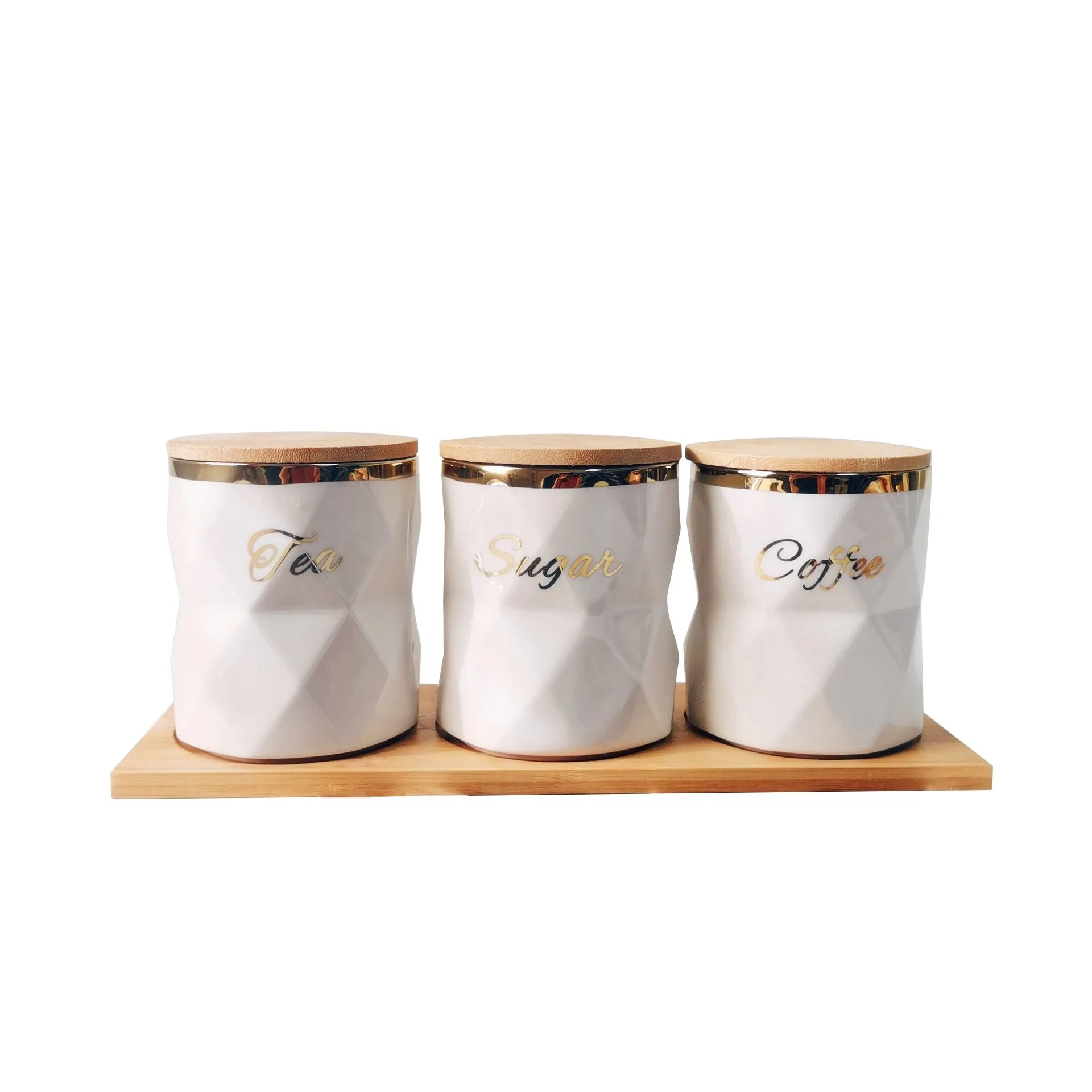 Ceramic Tea Coffee And Sugar Canisters Sets