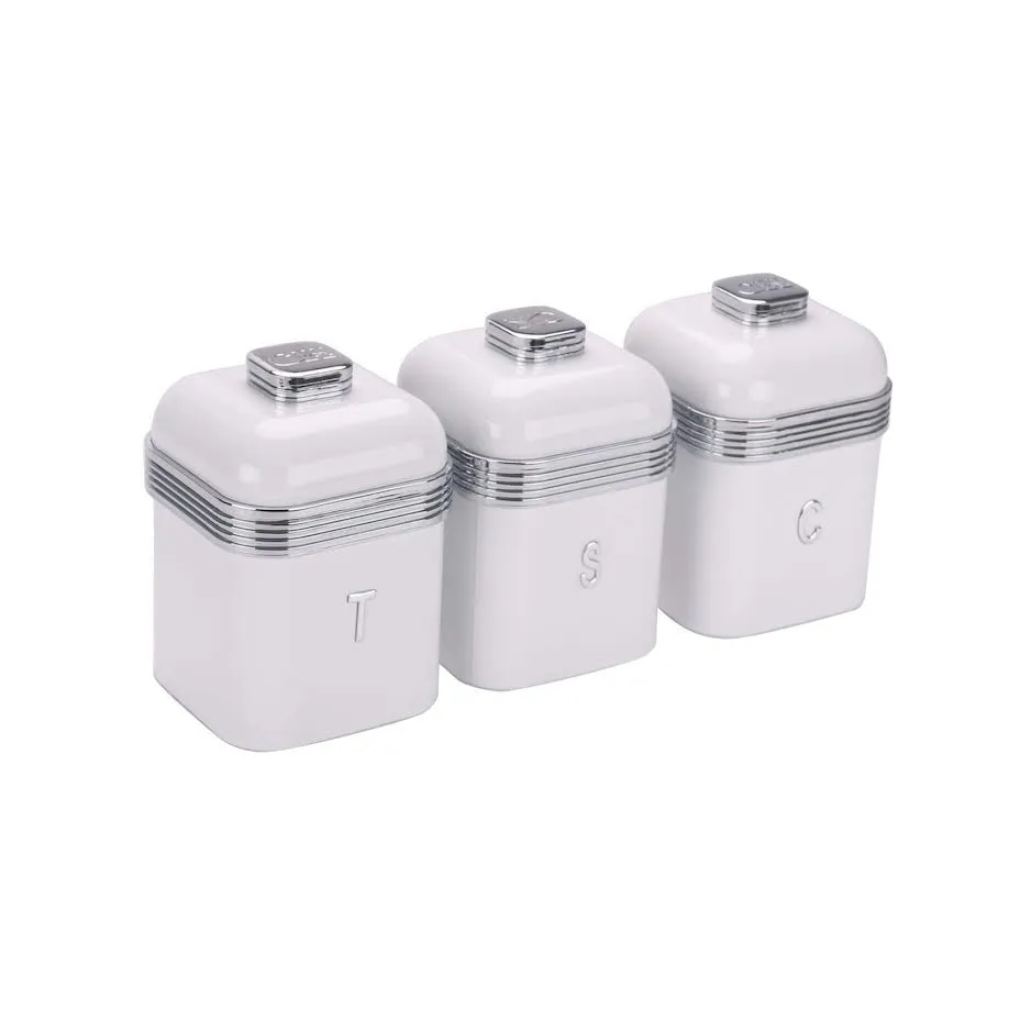CH Retro Deluxe Breadbin & 3pcs Canister White