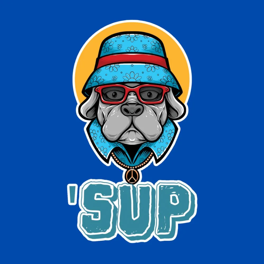 Cheeku SUP Graphic Cotton T Shirt for Dogs and Cats (Blue)