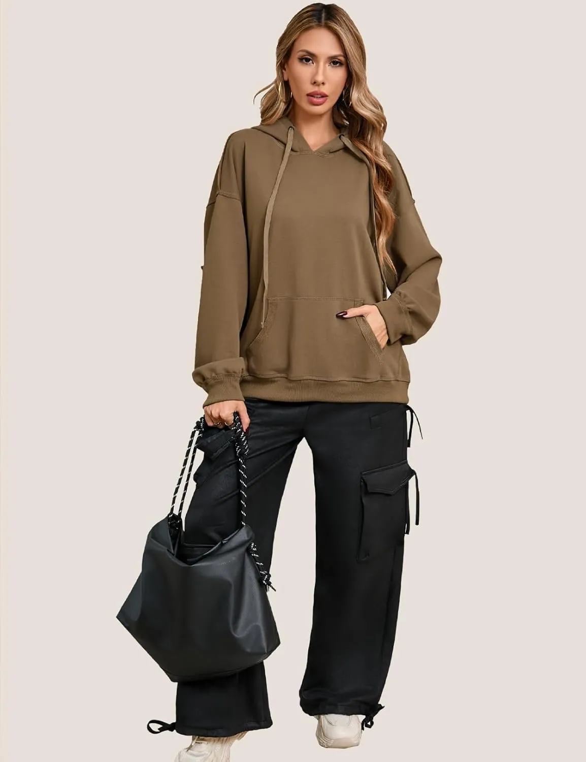 CHERFLY Oversized Hoodies for Women 2025 Fashion Pullover Sweatshirts Spring Outfits