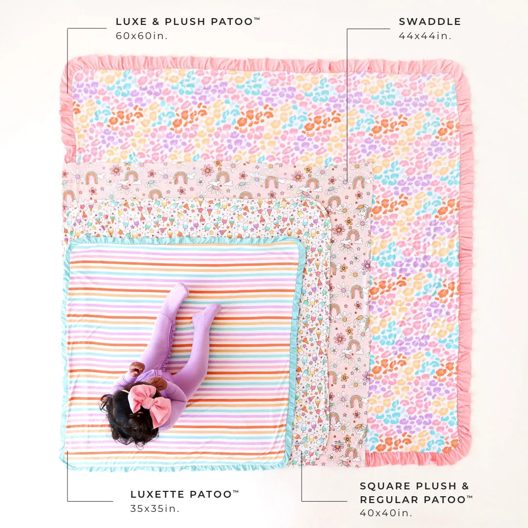 Cheryl & Watercolor Gingham Ruffled Luxe Patoo Blanket