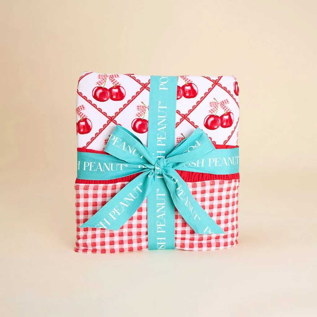 Cheryl & Watercolor Gingham Ruffled Luxe Patoo Blanket