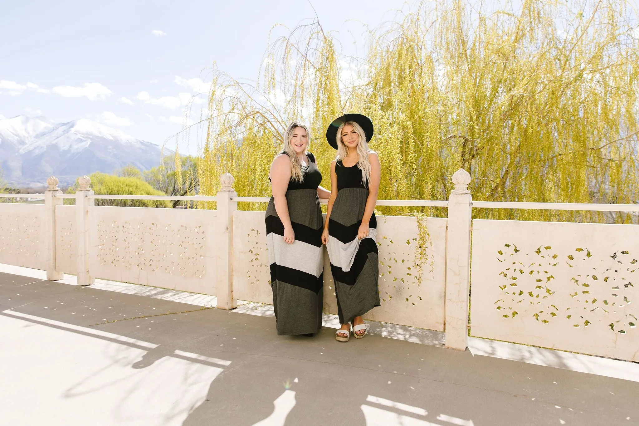 Chevron Skirt Tank Maxi Dress