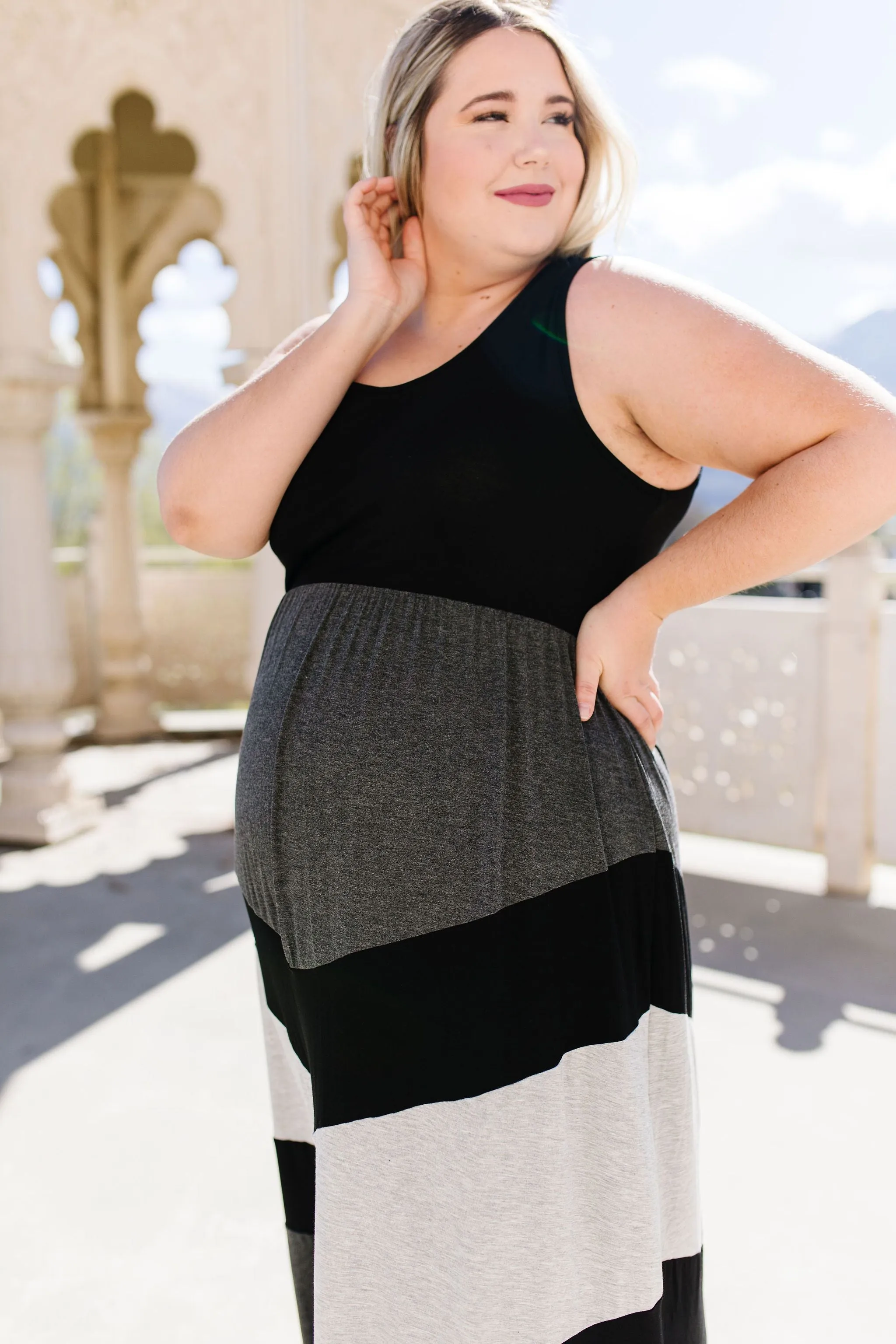 Chevron Skirt Tank Maxi Dress
