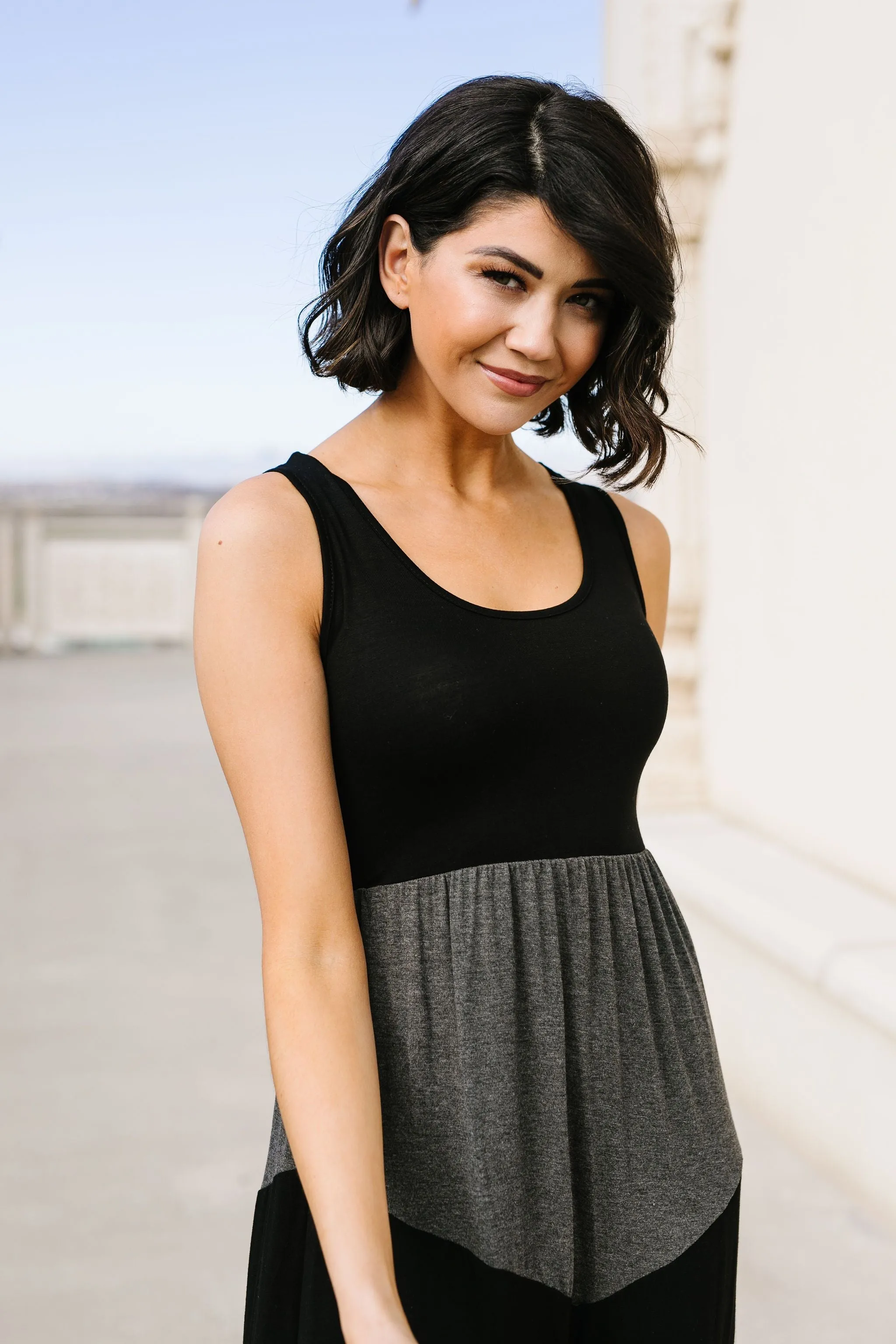 Chevron Skirt Tank Maxi Dress