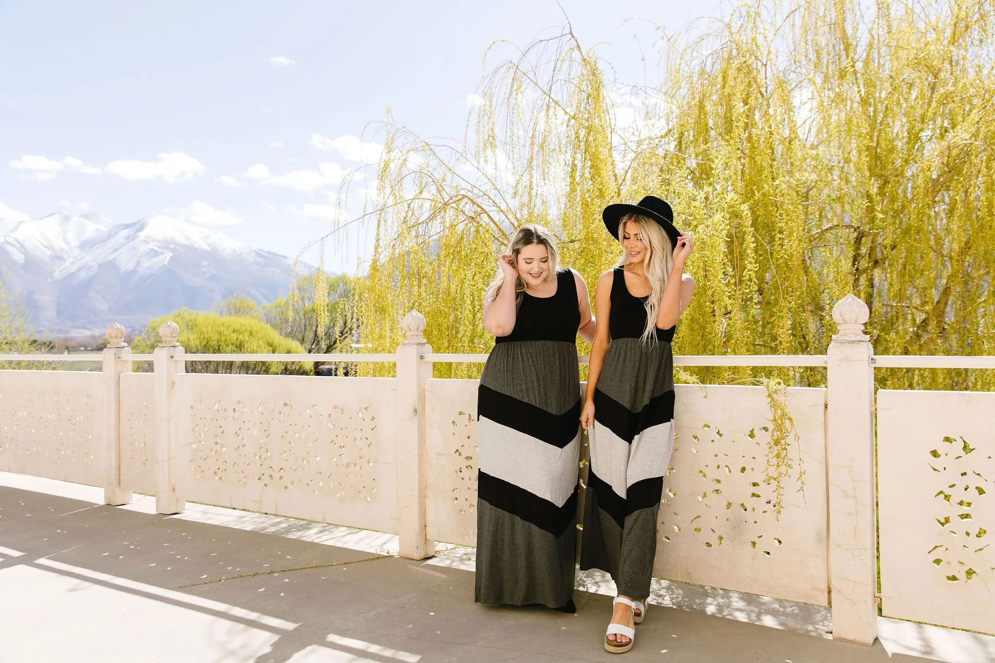 Chevron Skirt Tank Maxi Dress