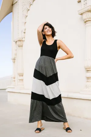 Chevron Skirt Tank Maxi Dress