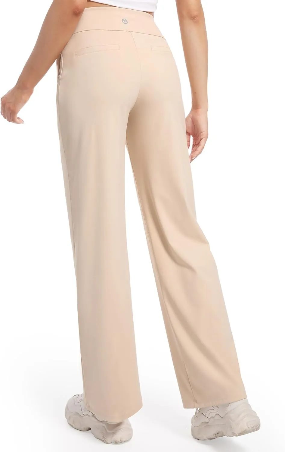 CL convallaria Womens Wide Leg Yoga Pants with Pockets Stretch Trousers Business Casual Dress Pant Petite Regular