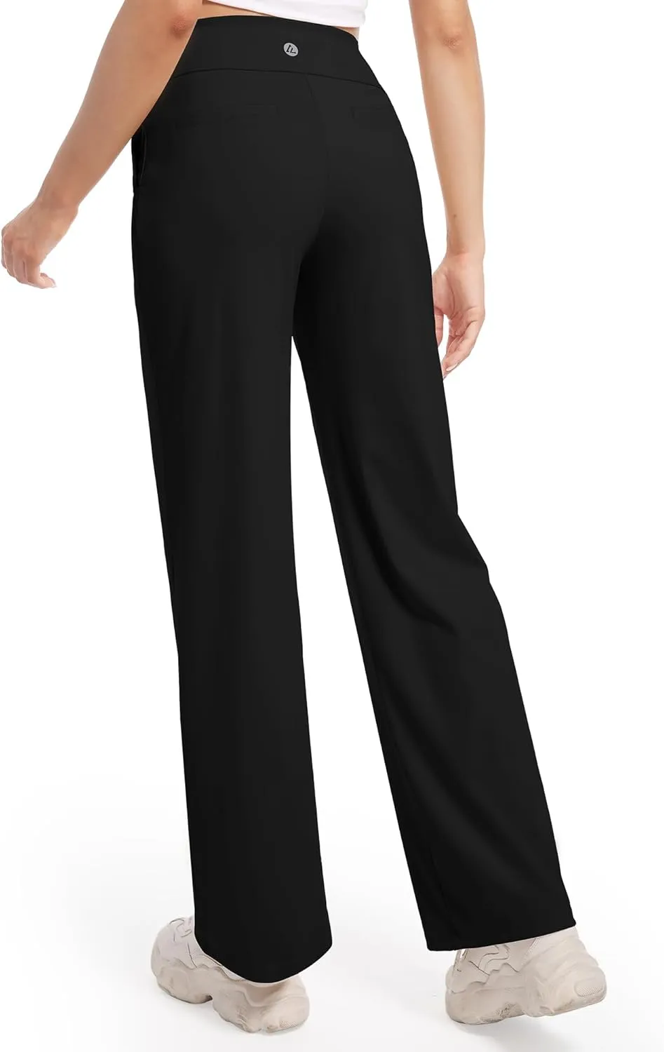 CL convallaria Womens Wide Leg Yoga Pants with Pockets Stretch Trousers Business Casual Dress Pant Petite Regular