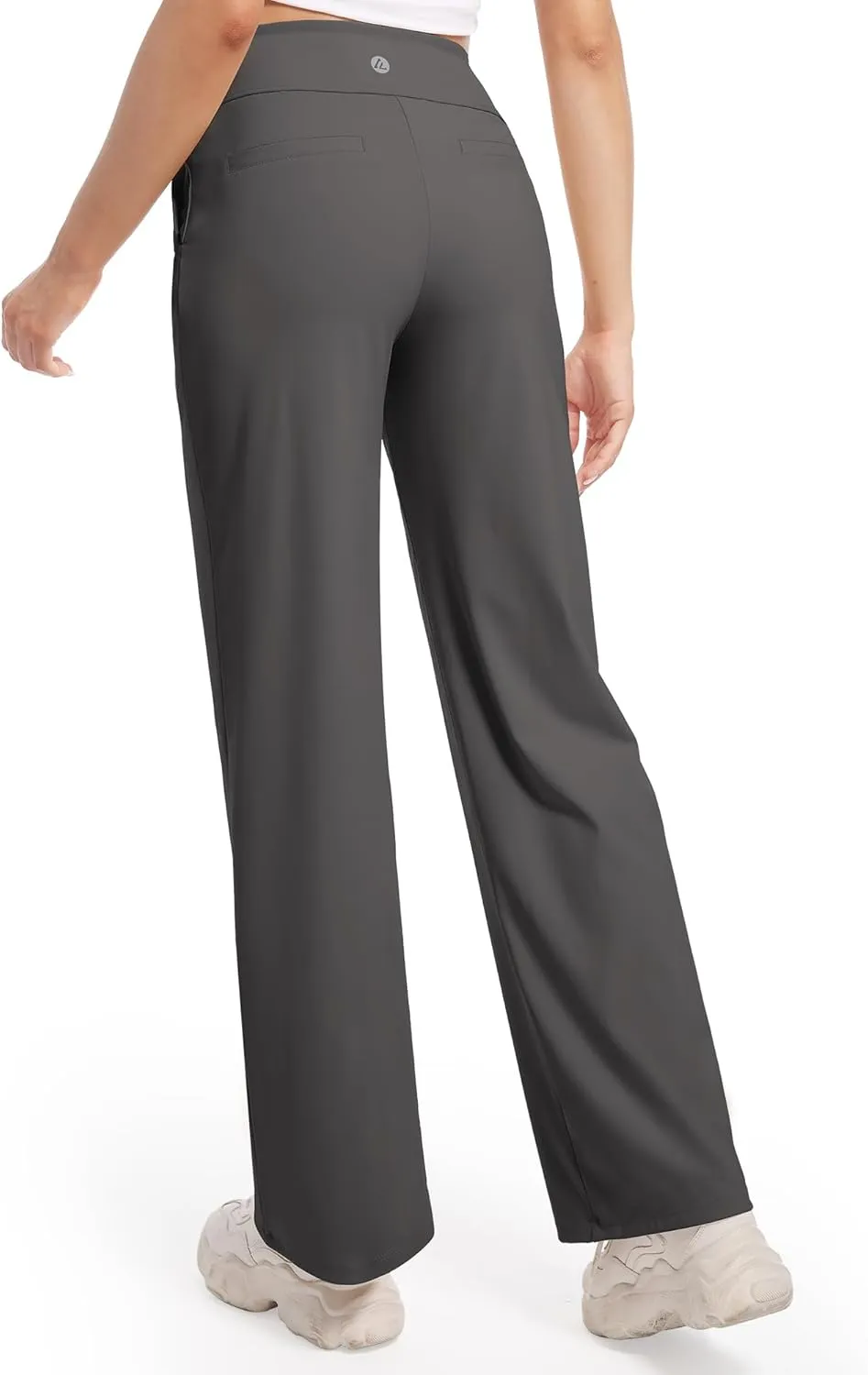 CL convallaria Womens Wide Leg Yoga Pants with Pockets Stretch Trousers Business Casual Dress Pant Petite Regular