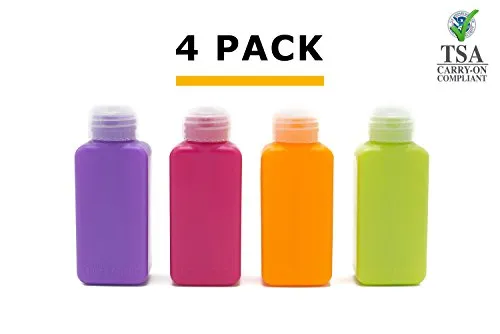 Clear Tsa Approved Carry-On Toiletry Bag Set   4 Leak Proof Refillable Travel Bottles   2 Travel