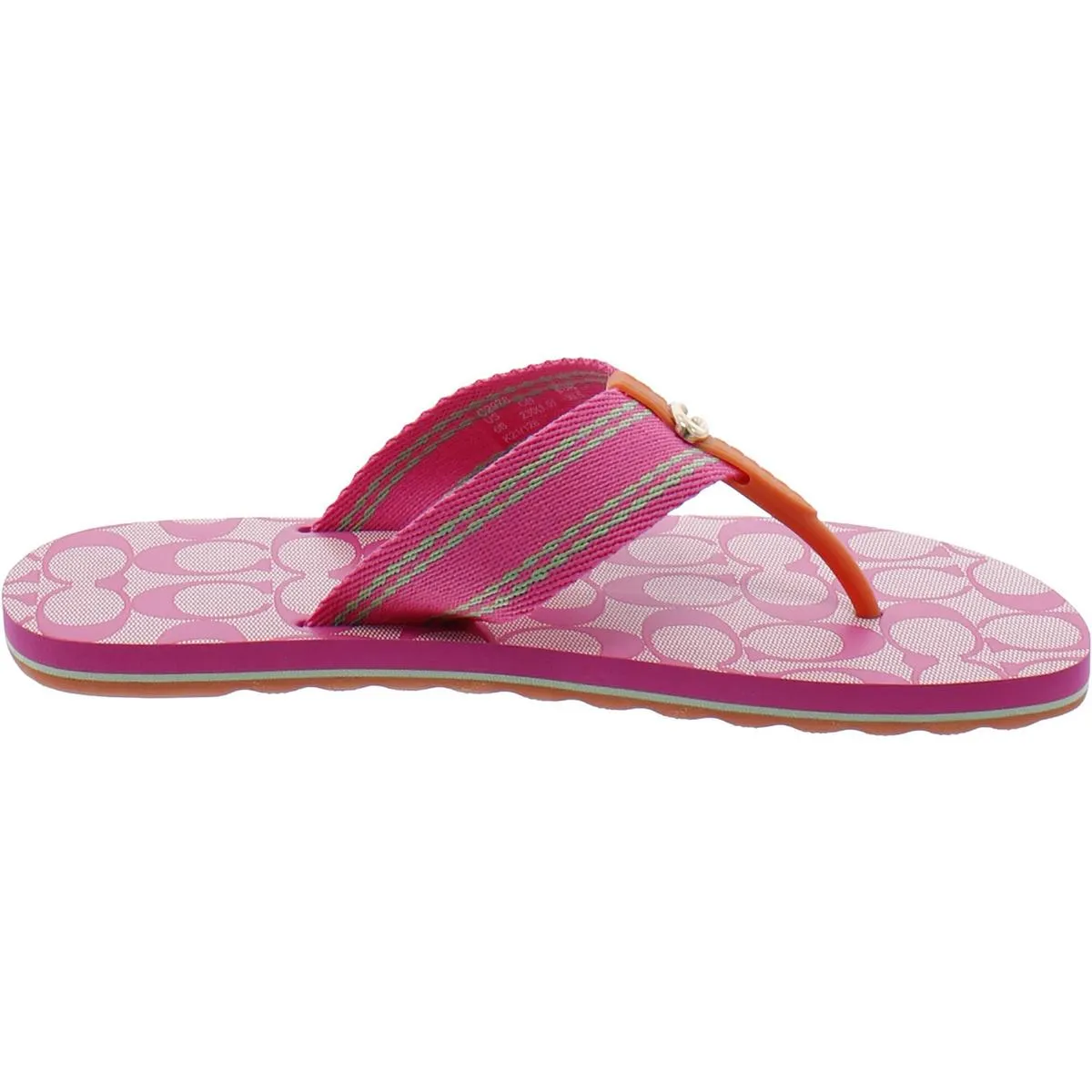 Coach Womens Zoe Webbed Thong Slip On Flip-Flops