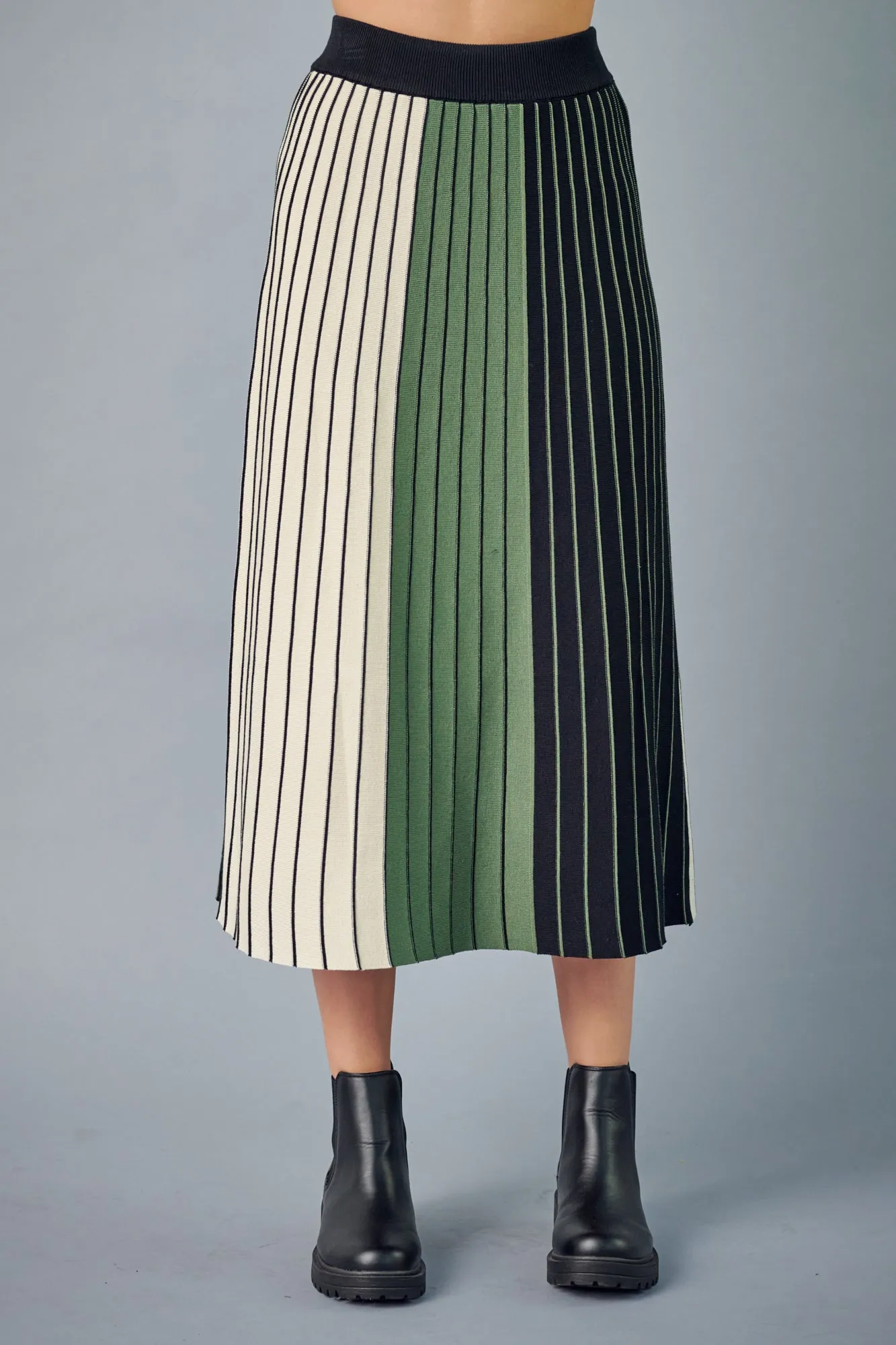 Colorblocked Knit Skirt