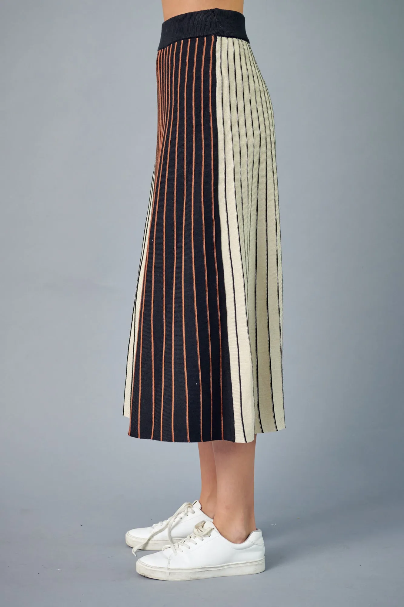 Colorblocked Knit Skirt