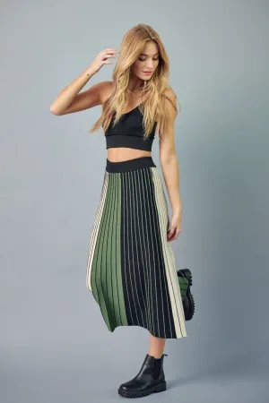 Colorblocked Knit Skirt