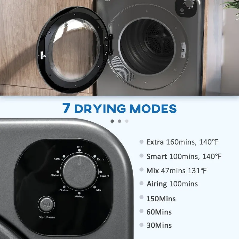 Compact Laundry Dryer 1300W Front Load Electric Dryer - Gray