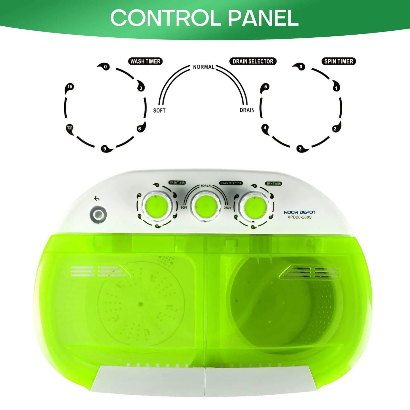 Compact Portable Washing Machine Twin Tub Washer & Dryer
