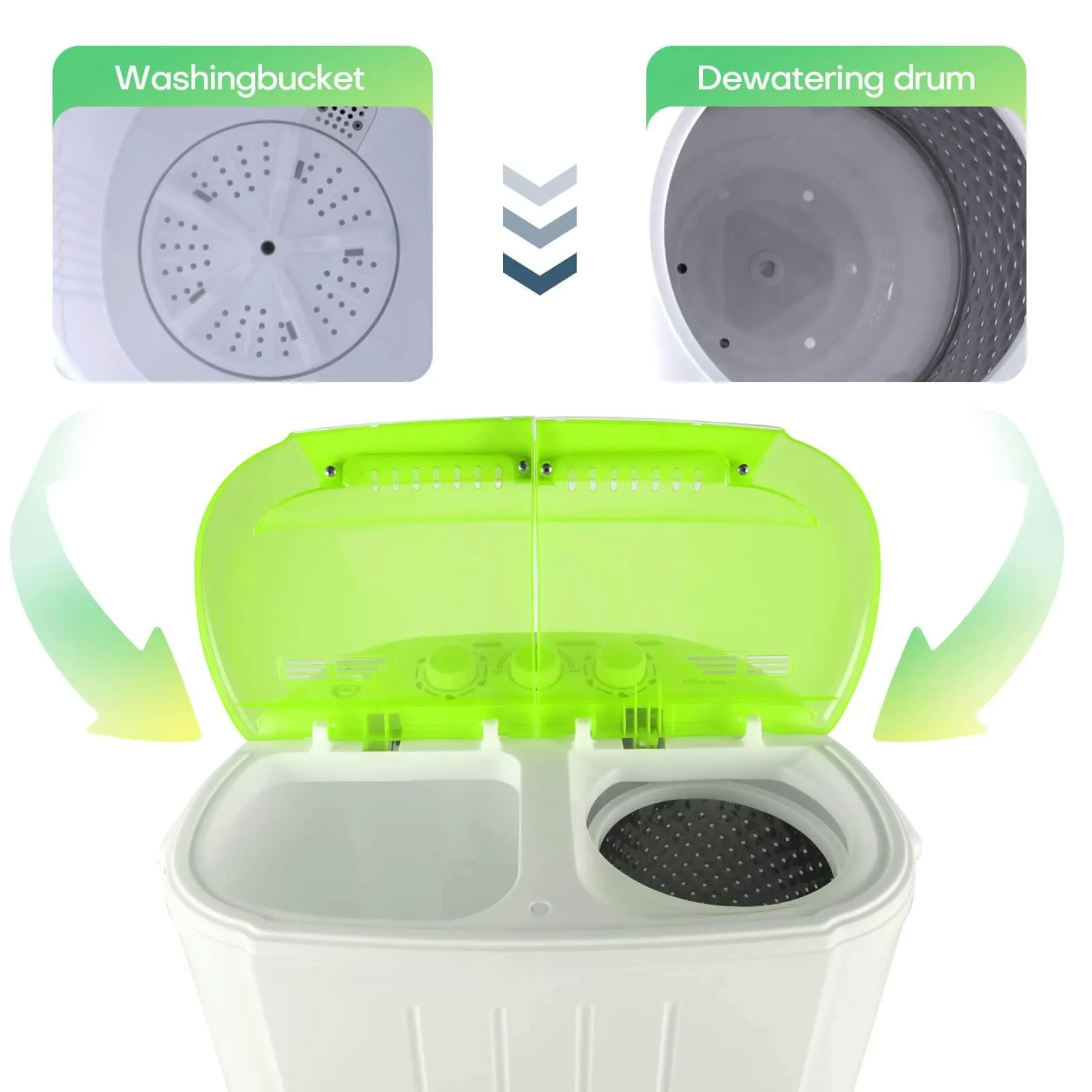 Compact Portable Washing Machine Twin Tub Washer & Dryer