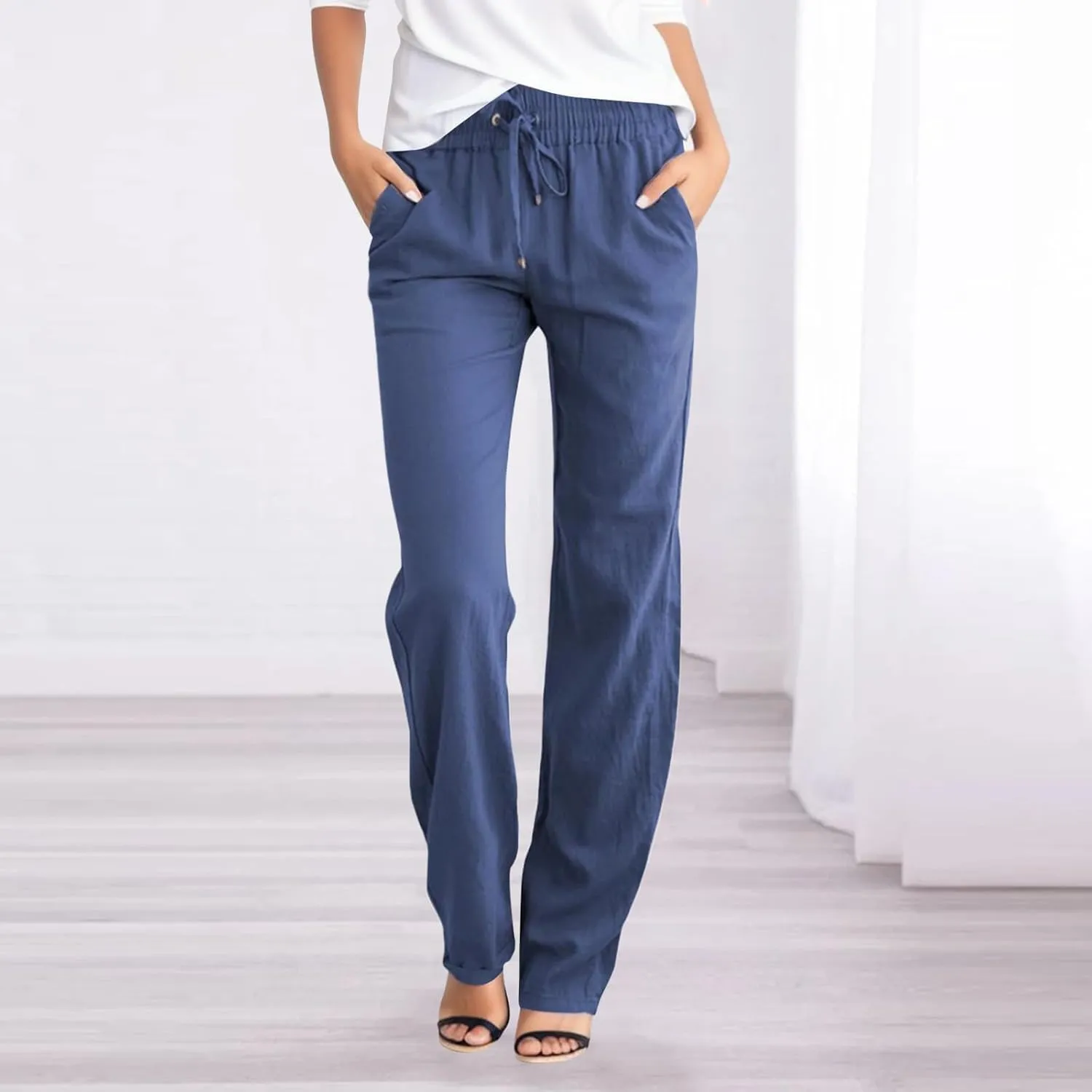 Corduroy Pleated Pants for Women Winter Crochet Sports Capris with Pockets Fleece Lined Water Resistant