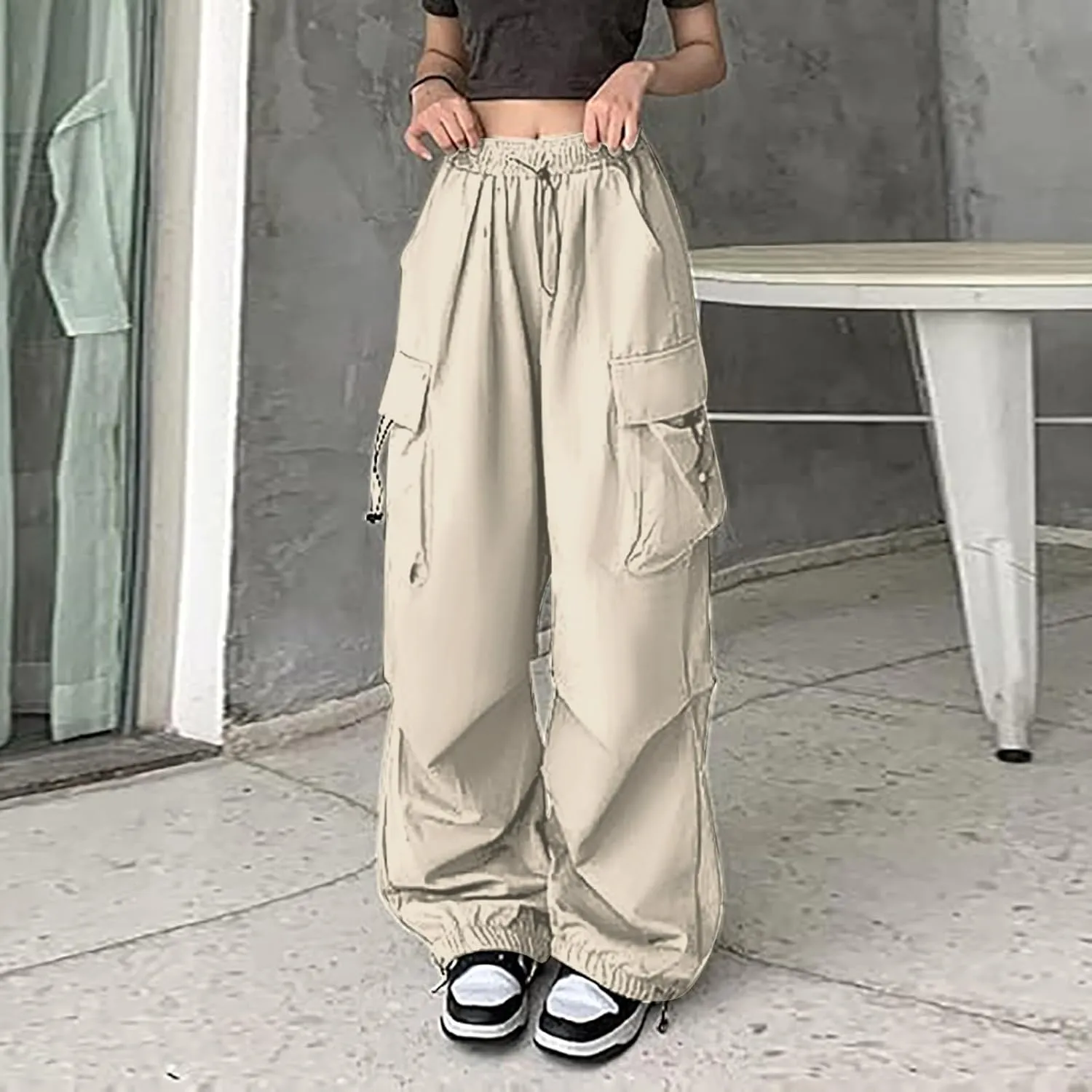 Corduroy Pleated Pants for Women Winter Crochet Sports Capris with Pockets Fleece Lined Water Resistant