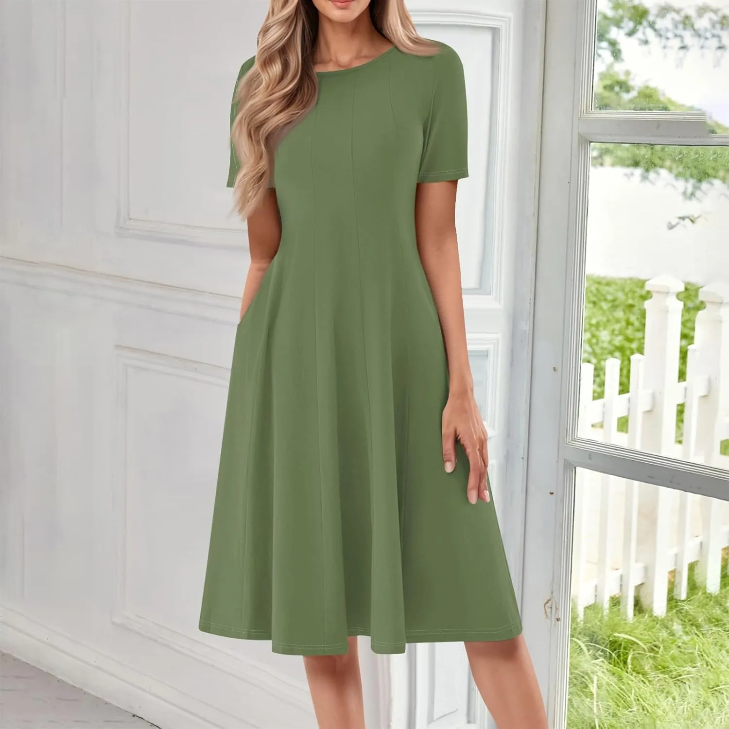 COTECRAM Summer Dresses for Women 2025 Trendy Bohemian Floral Print Maxi Dress Casual Beach Vacation Sundresses with Pockets
