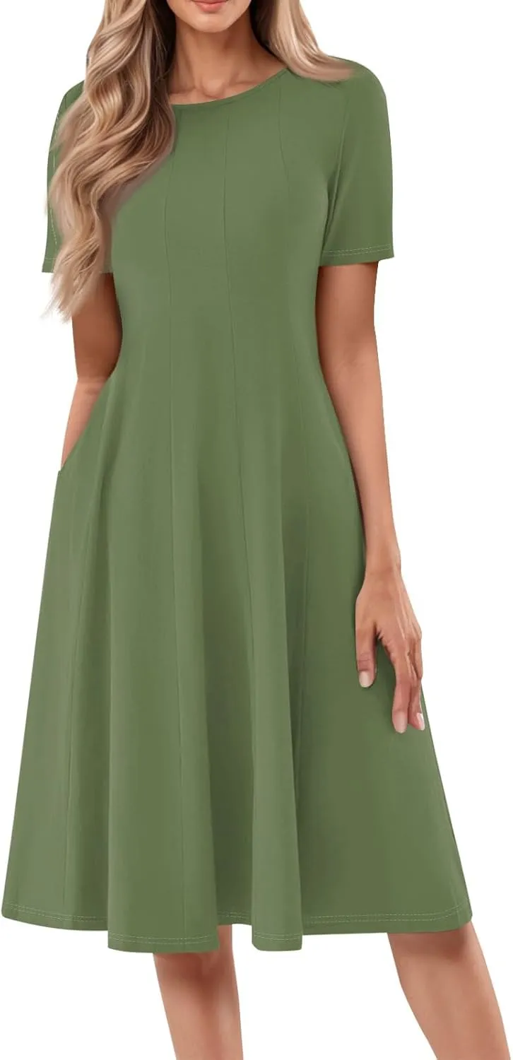COTECRAM Summer Dresses for Women 2025 Trendy Bohemian Floral Print Maxi Dress Casual Beach Vacation Sundresses with Pockets