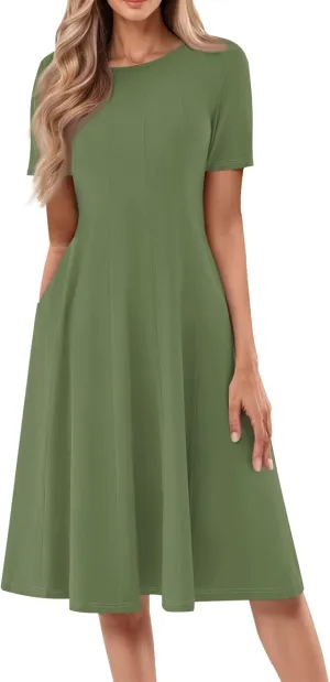 COTECRAM Summer Dresses for Women 2025 Trendy Bohemian Floral Print Maxi Dress Casual Beach Vacation Sundresses with Pockets