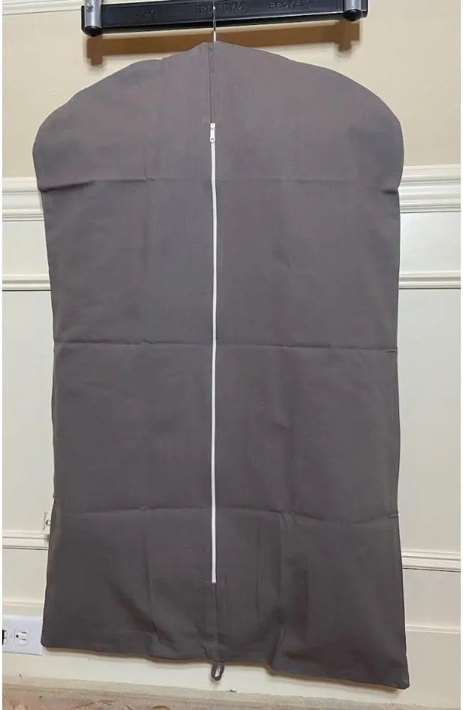 Cotton Canvas Suit Bag, Coat and Garment Cover, Closet Organizer, Hanging Clothing Cover, 24 "W x 35 "H x 1 "D, Storage Containers for Organizing Bedroom (Gray,24x35 inches)