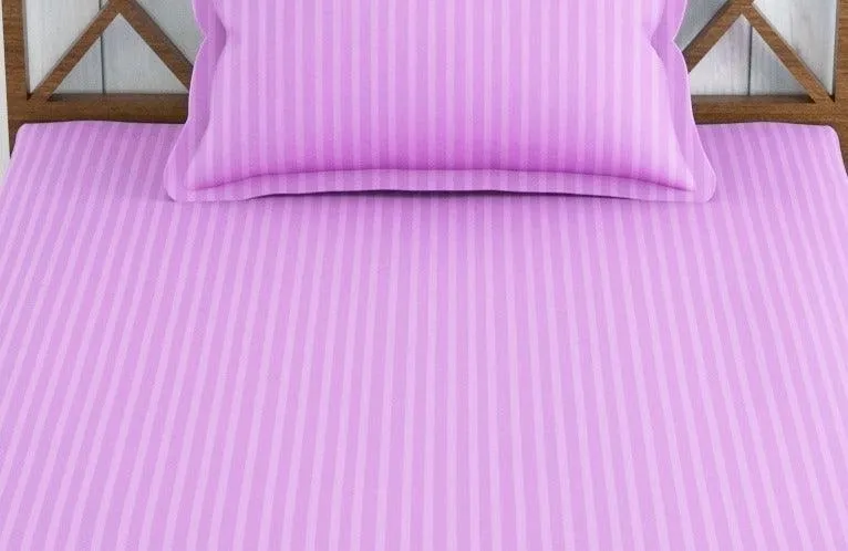 Cotton College/Hostel Bed Sizes Fitted Bedsheet with 1 Pillow Cover(100% Cotton & 200 TC)