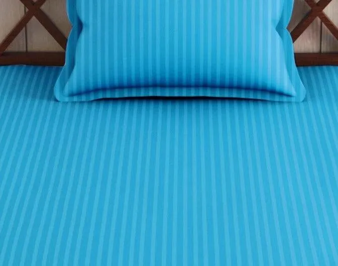 Cotton College/Hostel Bed Sizes Fitted Bedsheet with 1 Pillow Cover(100% Cotton & 200 TC)
